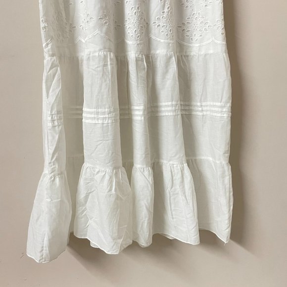 Medium- 100% Cotton White Maxi Dress - Picture 9 of 9